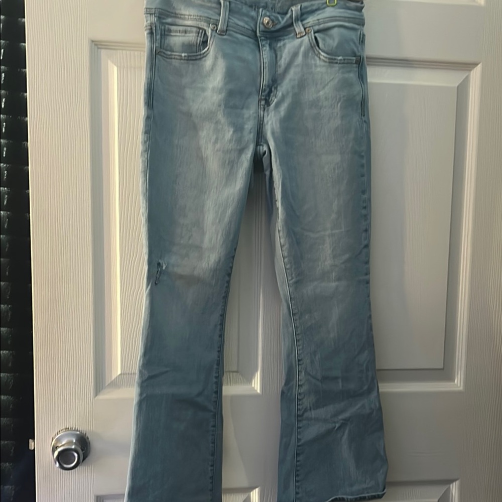 American Eagle Outfitters Blue Flare Wide Leg Jeans